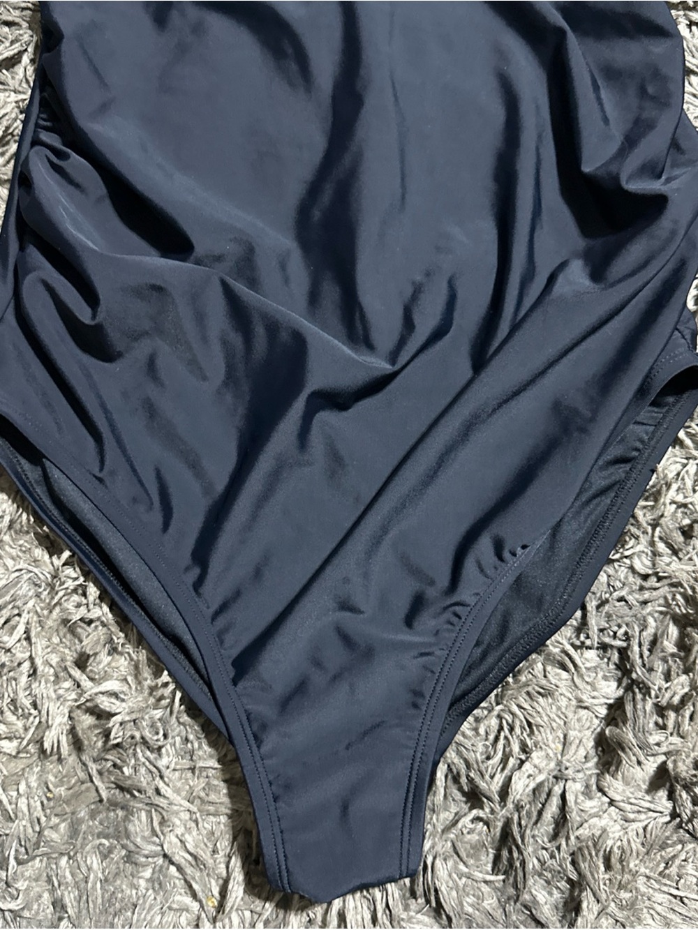 Cupshe Black Slim & Sculpt One-Piece Swimsuit - Solid Black, Medium<<<356>>>> - Picture 4 of 8